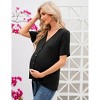 Clearlove Women's Maternity Shirts Color Block Split Hem Tunic Tops Pregnancy Clothes - 4 of 4