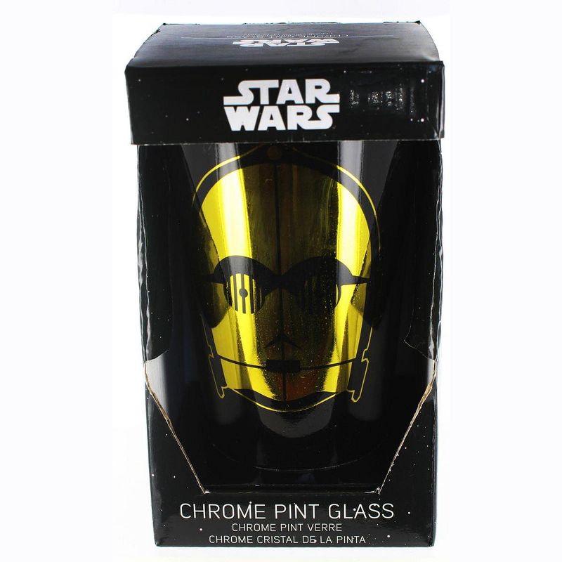 Funky People Star Wars C3PO Chrome Pint Glass, 1 of 2