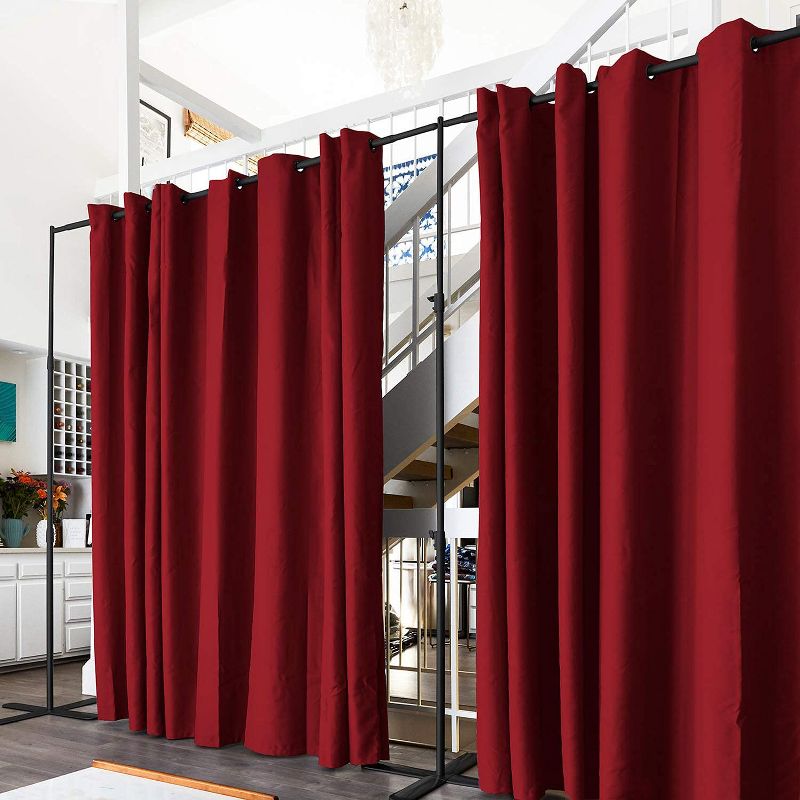 RoomDividersNow Polyester Curtain 8ft Tall x 10ft Wide, Sierra Red, 5 of 51
