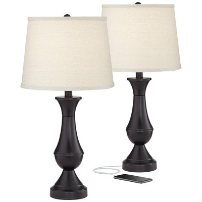 Cal Lighting LA-8005NS-7R-BS Two Light Night Stand Lamp from Night Stand Collection 17.00 inches 