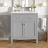 Gulches 30 in 18 in Undermount Rectangular Bathroom Sink in Gray Solid Wood MDF with 2 Soft Close Doors 1 Flip Out Drawer Adjustable Shelf - 2 of 4