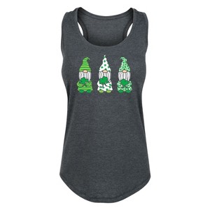 Women's - Instant Message - St. Patricks Gnomes Graphic Racerback Tank - 1 of 4