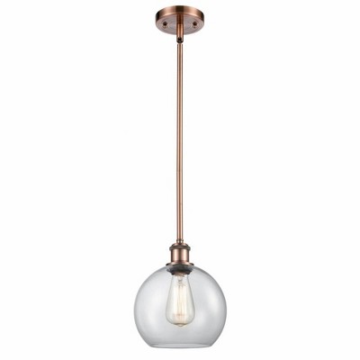Athens - 1 Light Stem Hung Mini Pendant In Industrial Style-10 Inches Tall and 8 Inches Wide