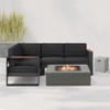 Christopher Knight Home Layla Patio 5 Pieces Aluminum Seating sets with Firepit, Black/Gray - 2 of 4