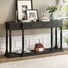 Vynxaria Retro Senior Console Table for Hallway Living Room Bedroom with 4 Front Facing Storage Drawers and 1 Shelf - 2 of 4