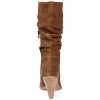 Journee Signature Womens Genuine Leather Syrinn Almond Toe Inside Zip Mid Calf Boots - 3 of 4