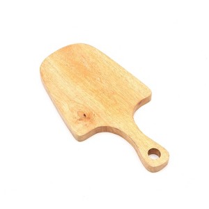 SEVOBAL Serving Platters Handmade Teak Wood Cheese and Bread Board with Asymmetrical Modern Design for Cakes, Appetizers, Brown, 6.5"*12"*0.7" - 1 of 4