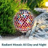 Sunnydaze Glass Mosaic Garden Gazing Globe with Solar Light - 10" - Blue - 3 of 4