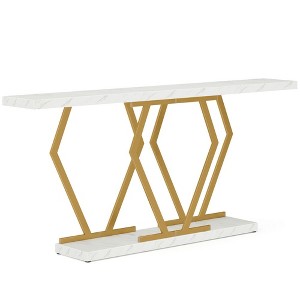 Resenkos Entryway Table, Console Sofa Table,70.9" Console Table, Modern Sofa Table with Faux Marble Tabletop,Faux Marble  & Gold - 1 of 3