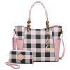 MKF Collection Bonita Checker Tote & Wallet Set - Stylish Vegan Leather Bag by Mia K - 2 of 4