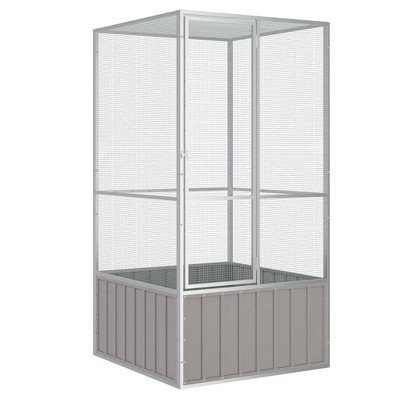 vidaXL Bird Cage Gray 43.7 in.x42.1 in.x83.3 in. Galvanized Steel