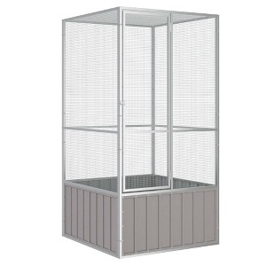 vidaXL Bird Cage Gray 43.7 in.x42.1 in.x83.3 in. Galvanized Steel - 1 of 4