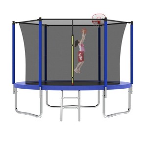 NAYSAYE Trampoline 8FT with Safety Net and Ladder for Kids and Adults Outdoor Fun, Blue, 96.00"*79.00"*70.00" - 1 of 4