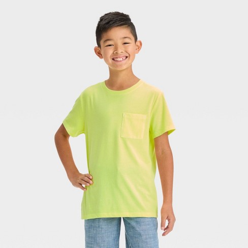Boys' Short Sleeve Printed T-shirt - Cat & Jack™ Dark Green L Husky : Target
