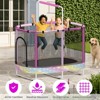Hooseng 60" Oval Trampoline for Kids, 5 FT Indoor & Outdoor Toddler Trampoline with Safety Enclosure, Adjustable Gymnastics Bar, Swing & Toys - 3 of 4