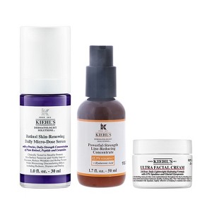 Kiehl's Powerful-Strength Line-Reducing Concentrate 1.7 oz, Retinol Micro-Dose Serum 1 oz & Ultra Facial Cream 0.95 oz TRIO - 1 of 4