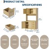 71" Boho Rattan Pantry Cabinet with Microwave Stand - Freestanding Kitchen Hutch with Drawers, Doors & Hooks for Dining Room & Living Room - 2 of 4