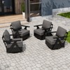 EAGLE PEAK Urban Slate Modern Swivel Rocker Patio Chair Set of 4 with Thick Cushions, Black/Beige - 2 of 4