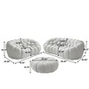 WJSHome Bubble Sofa Curved Couch Set, Breathable Mesh Fabric Modular Sectional Sofa (2 Seater, 3 Seater, Ottoman) - 3 of 4