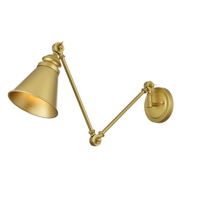 Elegant Lighting Ledger 1 light Brass swing arm wall sconce