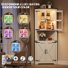 Corner Cabinet with Lights, Tall Corner Storage Cabinet with Glass Door, Adjustable Shelves, for Living Room, Kitchen, Bathroom - 4 of 4