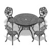 ACEPANO 5-Pieces Aluminum Patio Dining Coffee Table Set With Umbrella Hole-Black - 3 of 4