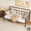 Jojoka Twin Daybed with Classic Headboard, Heavy-Duty Metal Frame, Noise-Free Sofa Bed for Living Room or Guest Room, No Box Spring Needed - 2 of 4