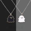4Pcs Ghost Couple Necklace Set - Enamel Charm Chokers, Matching Memorial Gift for Best Friends - 3 of 4