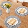 REGALWOVEN Round Placemats Set of 6 Woven Placemats for Home and Kitchen Indoor Table Mat Wipe Clean - 2 of 4