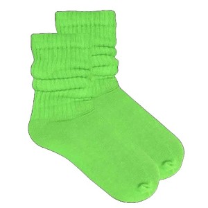 Lime Green Slouch Socks the Sock Panda (Women's Sizes, Adult Medium) - Lightweight - 1 of 3