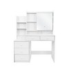 NicBex Vanity Desk with Mirror Dressing Table with 2 Drawers, 4 Open Shelves, Rectangular Makeup Table with 10-lamp Bulb for Bedroom - 3 of 4
