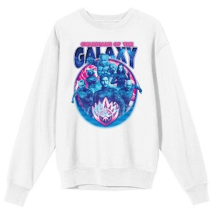 Guardians Of The Galaxy Vol. 3 Character Circle Crew Neck Long Sleeve White Adult Sweatshirt - 1 of 2