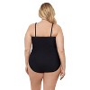 Aqua Green, Women's Surplice Trim Overlay One Piece - 3 of 3