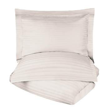400 Thread Count Cotton Stripe 3 Piece Duvet Cover Set with Pillow Shams by Blue Nile Mills