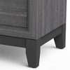 Royal Hampton Bedside Nightstand, 2 Drawers Chrome Bar Handles, Gray Wood - 3 of 4