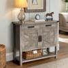 Farmhouse Console Table with 2-Door Cabinet & 2 Drawers, Coffee Bar, Entryway Table with Storage Shelf, Sofa Tables Buffet Sideboard - 2 of 4