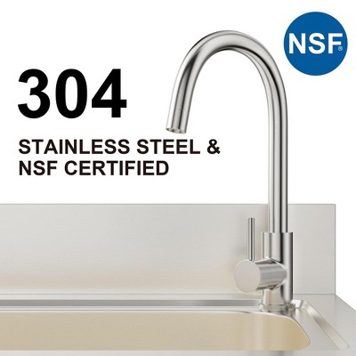 63" Freestanding Stainless Steel Outdoor Utility Sink with Storage Shelves