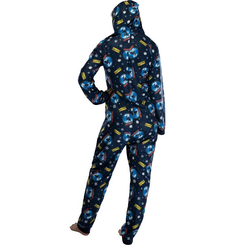 Polar Express Adult Believe Hooded One-Piece Footless Sleeper Union Suit, 3 of 8