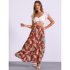 Allegra K Women's Floral Print Elastic High Waist Bohemian Beach Maxi Skirts - 2 of 4