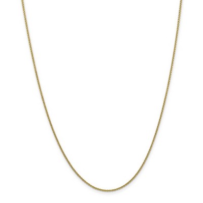 Black Bow Jewelry 1.5mm 10K Yellow Gold Solid Cable Chain Necklace
