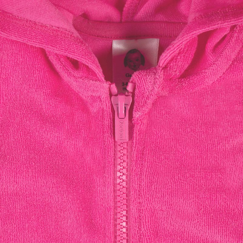 Gerber Baby and Toddler Girls' Swim Zipper Hoodie Terry Coverup, 3 of 11