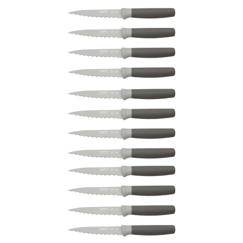 Basic Essentials BE Stainless Steel Knife Set of 4 Black Serrated 4.5