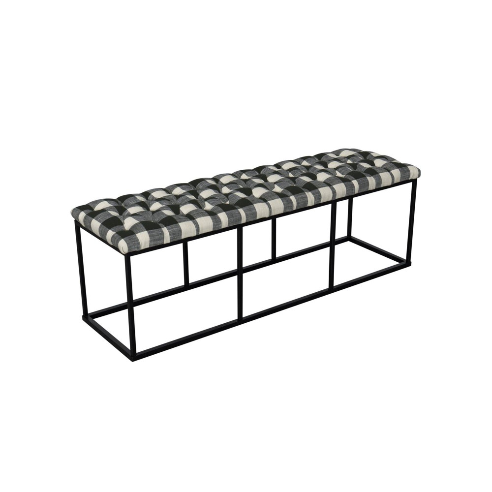 Draper Bench with Button Tufting Black - Homepop was $179.99 now $134.99 (25.0% off)
