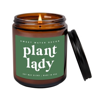 Sweet Water Decor Plant Lady 9oz Amber Candle Jar
