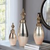 Decorative Glass Bottle Vases with Removeable Lid - Contemporary Flower Vase Accent for Entryway, Bedroom, and Home Decor - Set of 3, 21", Gold - 4 of 4