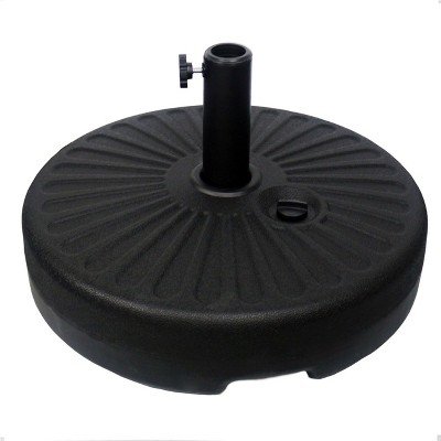 Sunnyglade Heavy Duty 23L Round 20" Water Filled Patio Outdoor Umbrella Base Stand Weight with Steel Umbrella Holder Suit for Dia 38mm or 48mm Pole