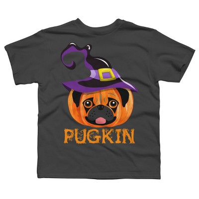 Boy's Design By Humans Pugkin Pumpin Halloween By trantanphat95 T-Shirt