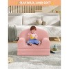 Kids Sofa Chair, 2-in-1 Convertible Toddler Sofa Lounge Chair, Comfortable Folding Teddy Flannel Children's Sofa Bed, for Playroom, Bedroom, Nursery - 4 of 4