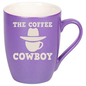 100 North Cowboy Hat 10 Ounce Passion Purple Metallic Finish, Comfortably Fits Your Hands, New Bone China Coffee Tea Cup Mug, The Coffee Cowboy - 1 of 1