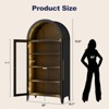 GlasFlength Decorative Storage Cabinets ,Wood Versatile Cupboard with Door and Adjustable Shelves for Kitchen, Bathroom, Black, 36"*18.1"*74.8" - 2 of 4